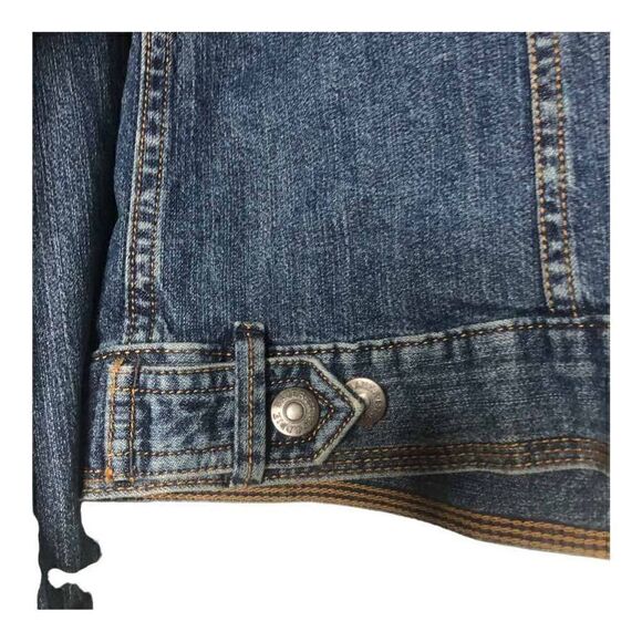 NWT Eddie Bauer Jean jacket repeated in red women’s size Small - Picture 6 of 6